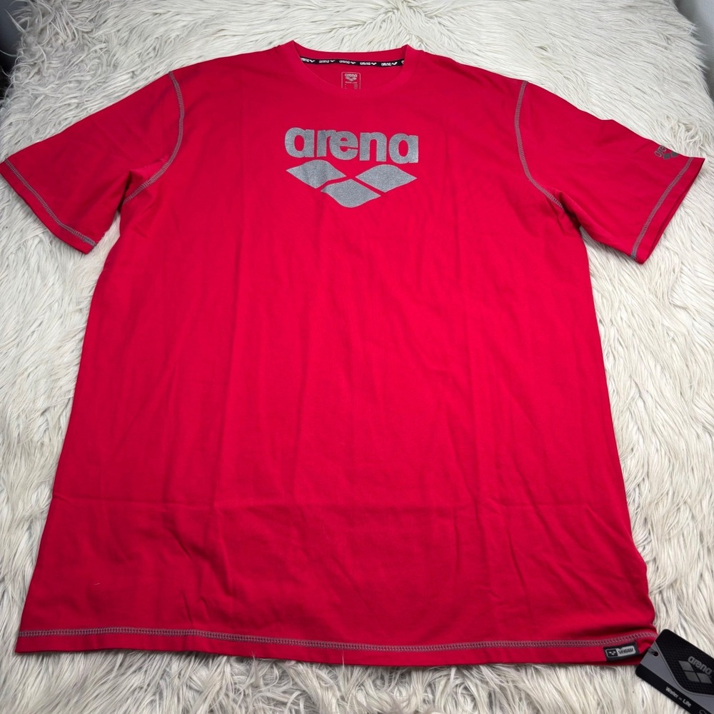 NWT Arena Men's 3XL Red Short Sleeve Logo Graphic Tee Soccer